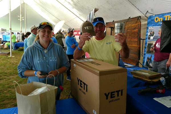 Corey Novak is all smiles after receiving his Yeti prize package.