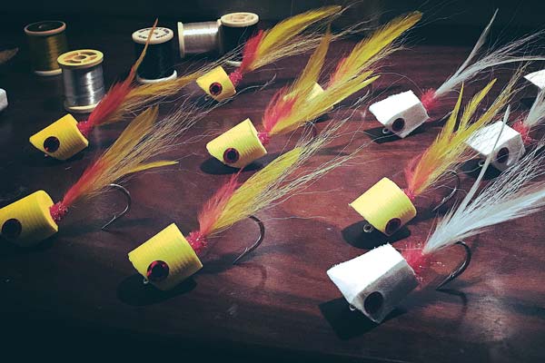 set of homemade foam poppers