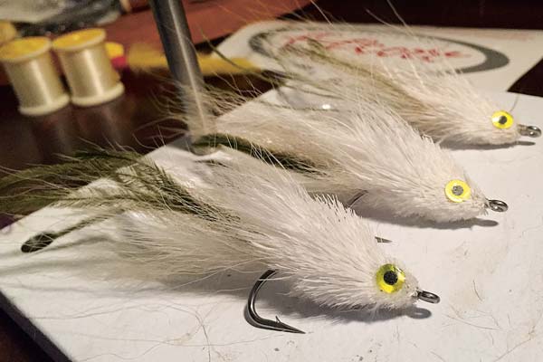 spun deer-hair flies match up well with peanut bunker