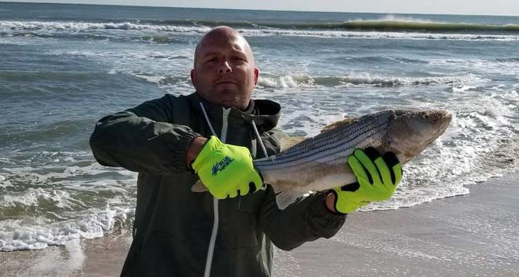 striped bass in the suds