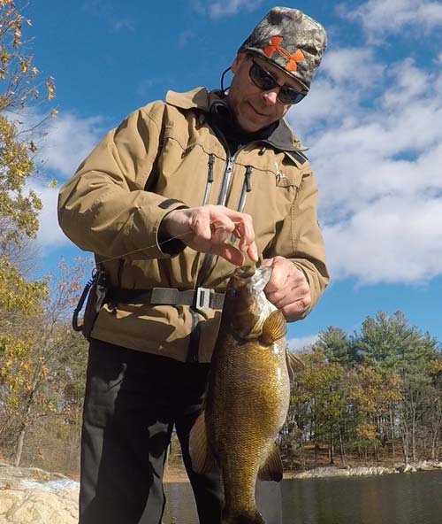 the author was able to catch a nice smallie and trout in the same spot on the same gold Thomas Buoyant!