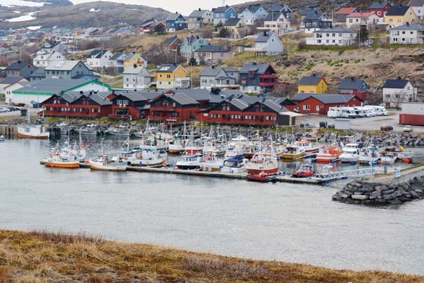 Picturesque Havoysund harbor.