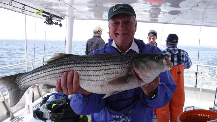 A nice bass caught on the Sea Hunter