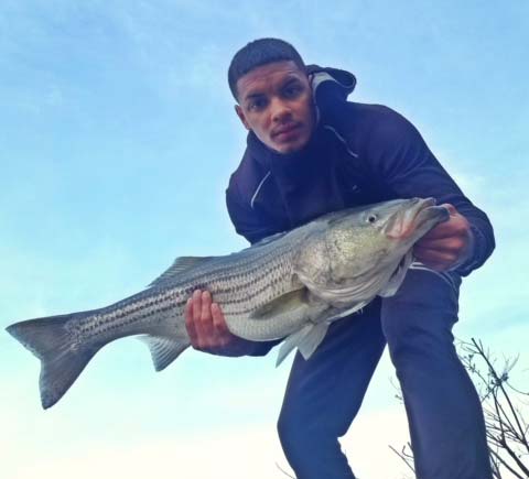 Jameel Ortiz with an early season 36-inch striper