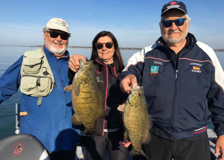 Celebrating some nice smallmouth bass