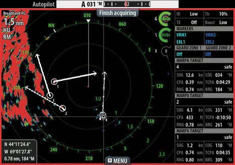 marine radar with automatic radar plotting aid (ARPA)
