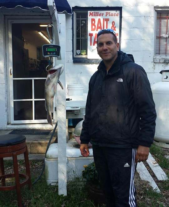 Matt just weighed in his blackfish and he is now in first place