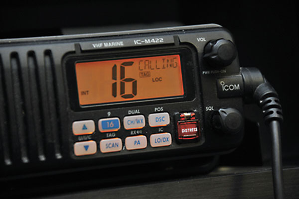 marine radio set to channel 16