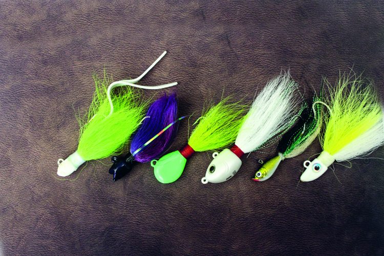 Bucktails are a popular lure choice for the New Jersey jetties, and they come in various sizes, shapes, and colors.
