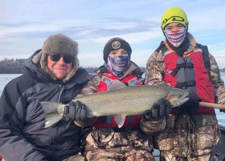 John Jarosz two grandsons trout