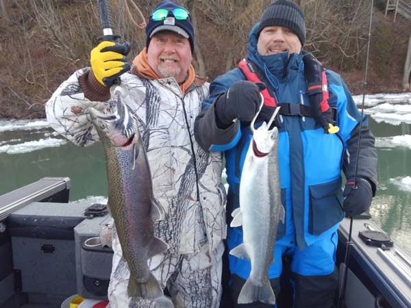 Jim Dunkleman and Seth Halter steelhead