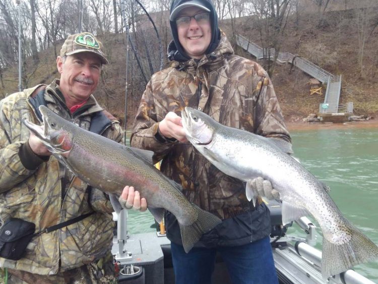 Jim and Conner steelhead double header