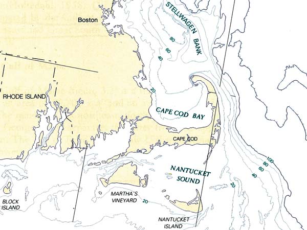 Stellwagen Bank And Cape Cod map