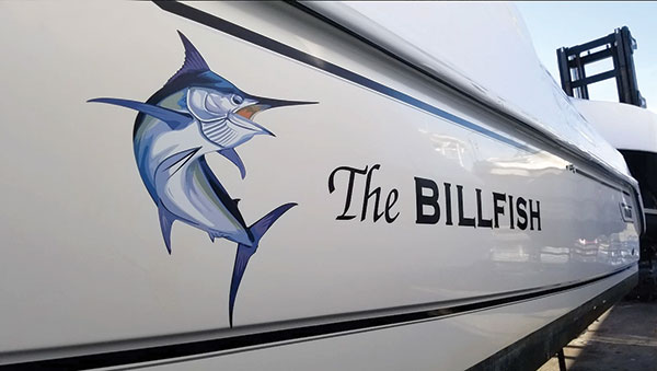 Kiwi Signs Boat Lettering