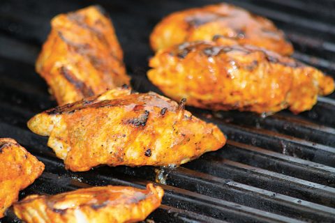 Blackened striped bass