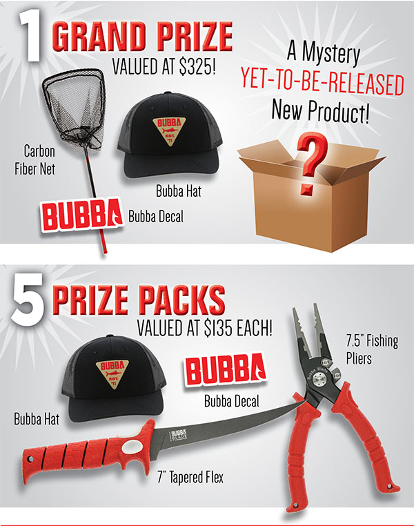 Bubba blade giveaway prizes