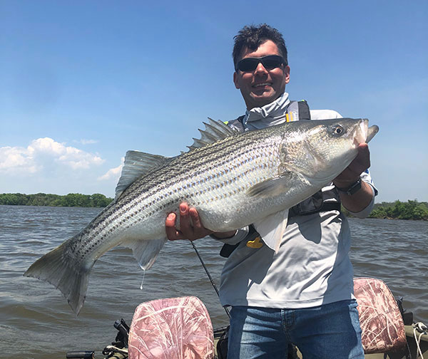 John Gagne with a healthy back bay striped bass