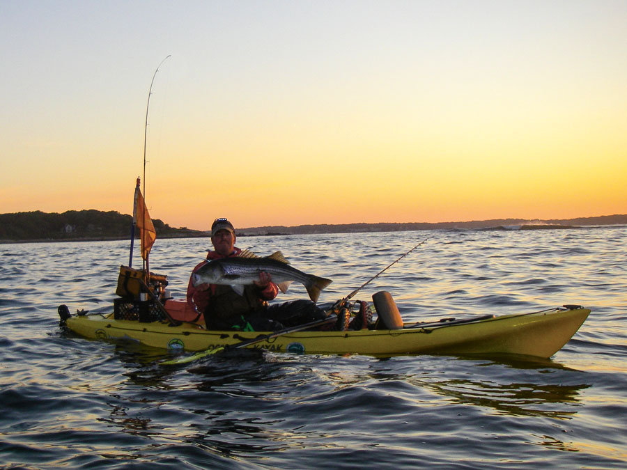 sunrise kayak striped bass
