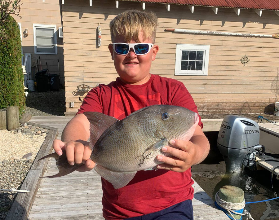 Luke landed a dinner-plate triggerfish