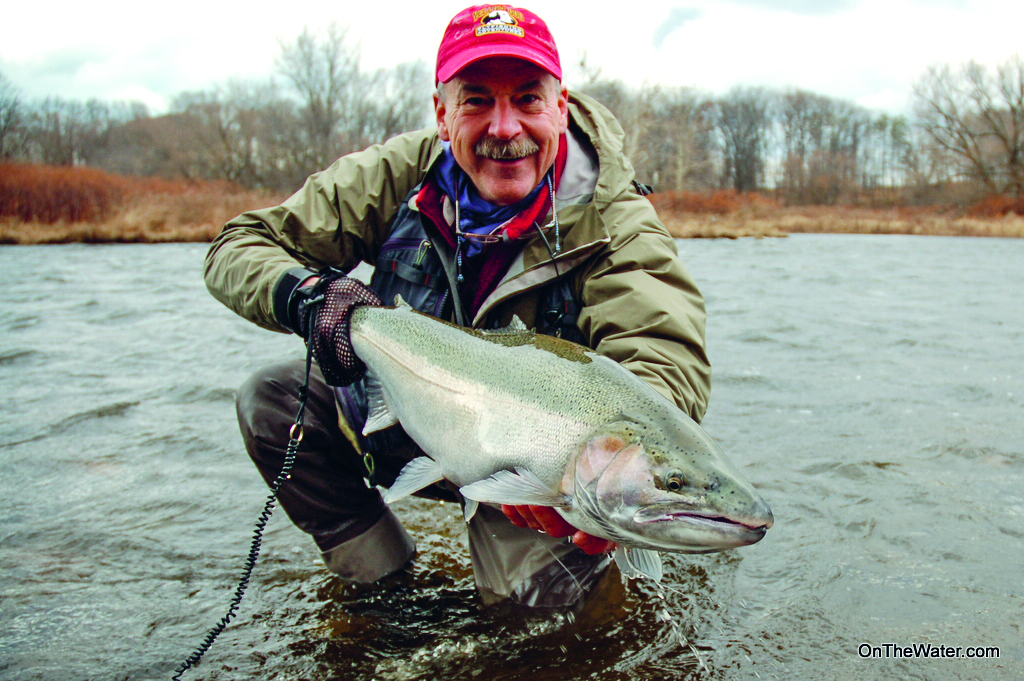 Gary Edwards with his personal best steelhead, caught in the Douglaston Salmon Run section of the Salmon River in November 2013.