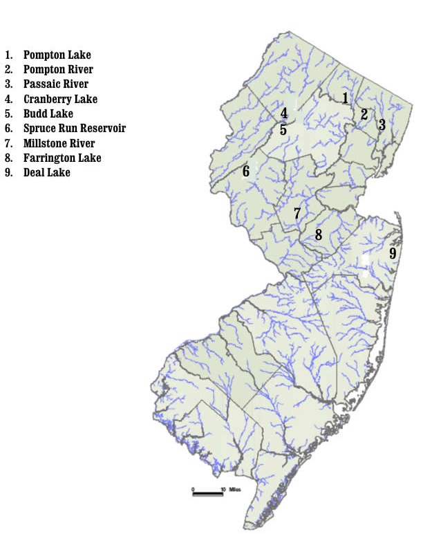 New Jersey Division of Fish & Wildlife Pike Map.