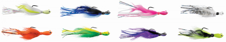 The SPRO Power Bucktail Custom Jig is offered in 8 colors.