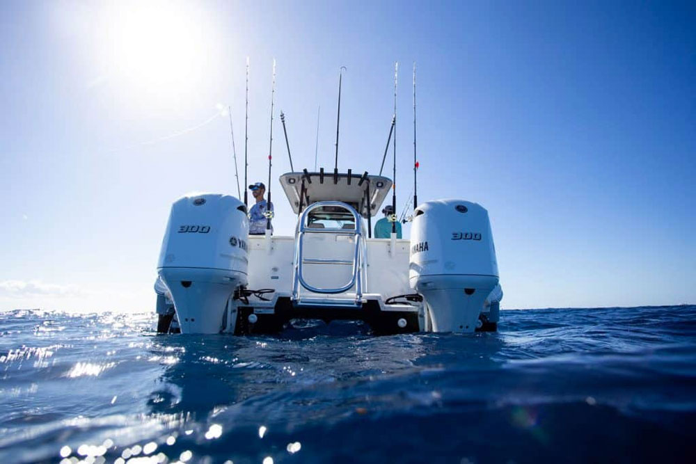 twin Yamaha 300-hp outboards