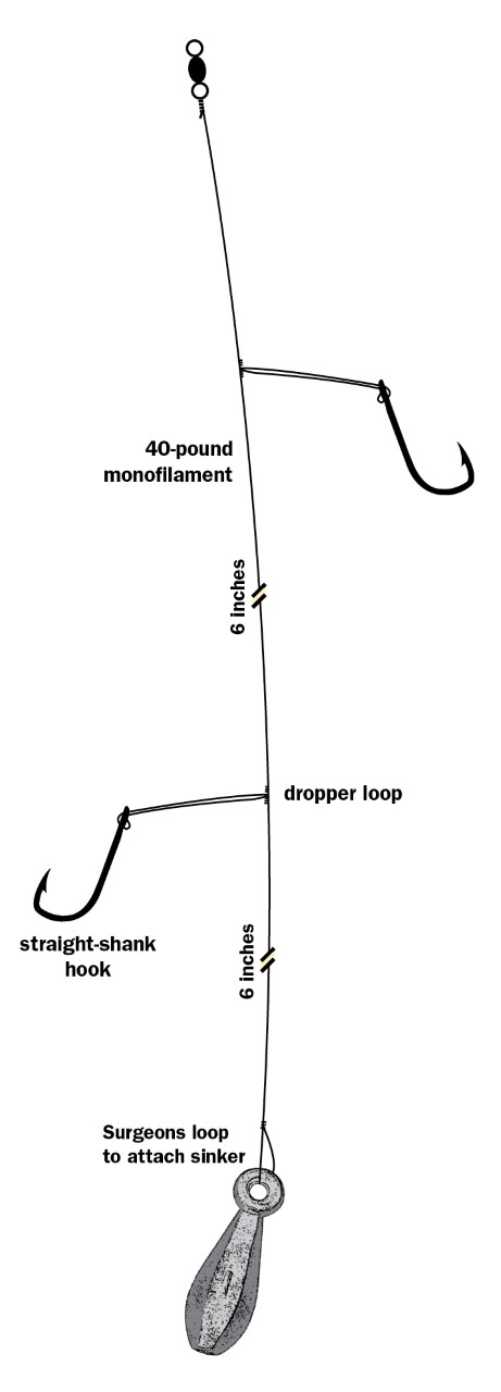 A High/Low Rig is great for catching black sea bass in deep water.