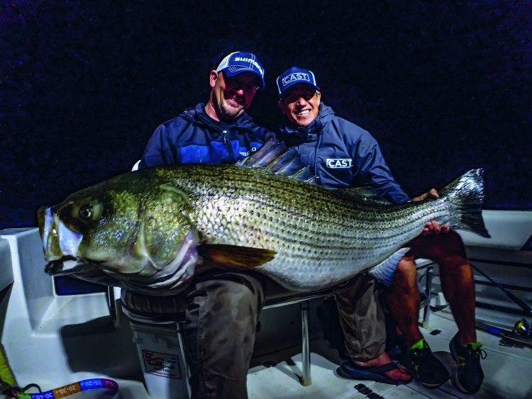 Captain Jack Sprengel (left) with Ben Jones, showing off a fish of a lifetime.