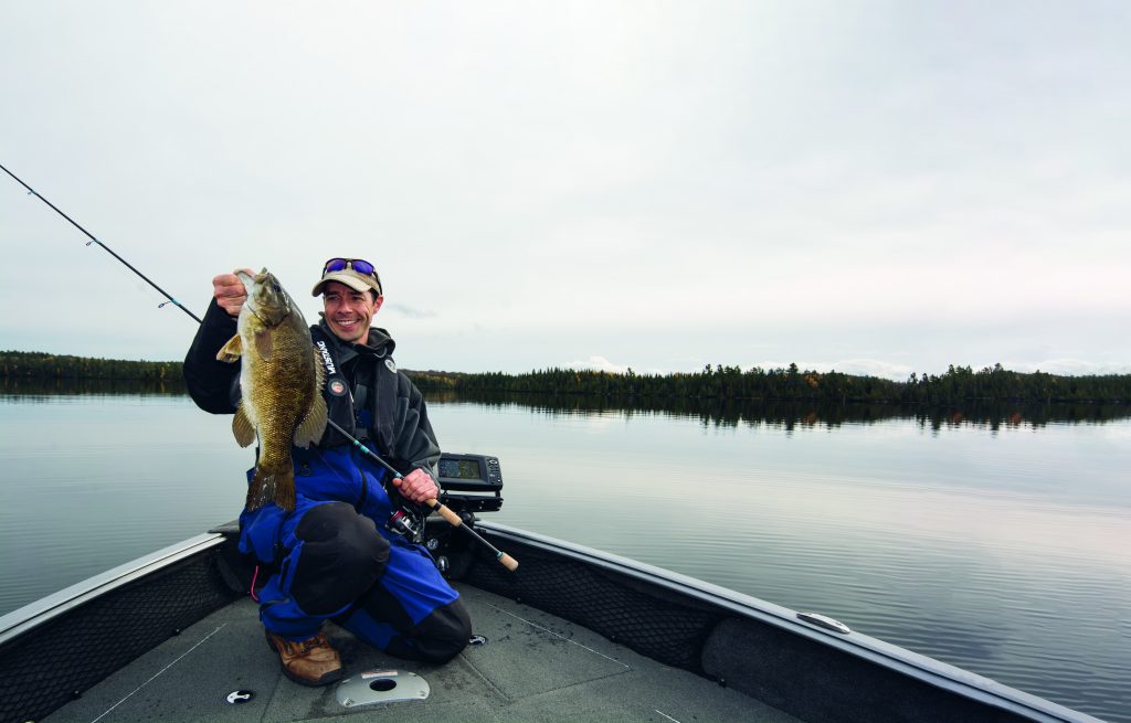 A winter smallmouth bass guide detailing the best places to find them at lakes, what lures to use, techniques, tackle, and more.