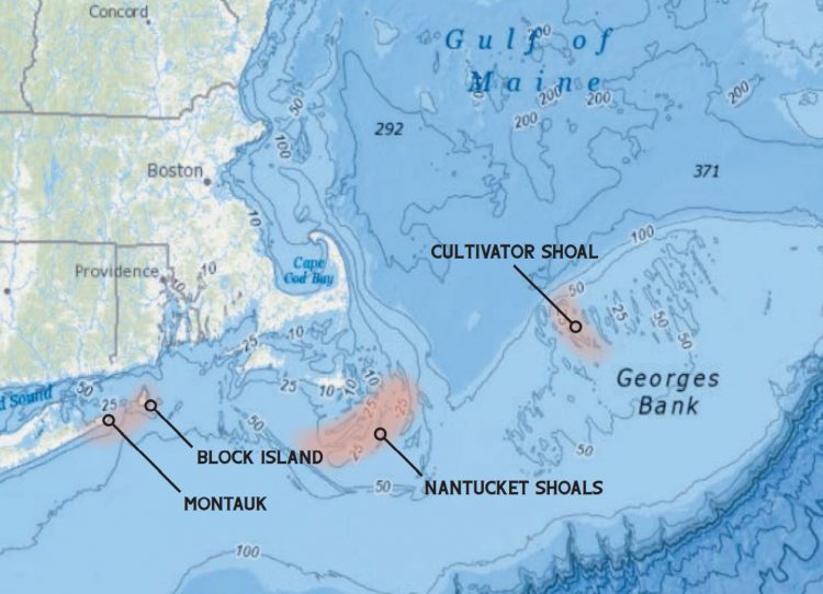 Block Island, Montauk, Cultivator Shoal, and the Nantucket Shoals offer opportunities at a trophy fluke.