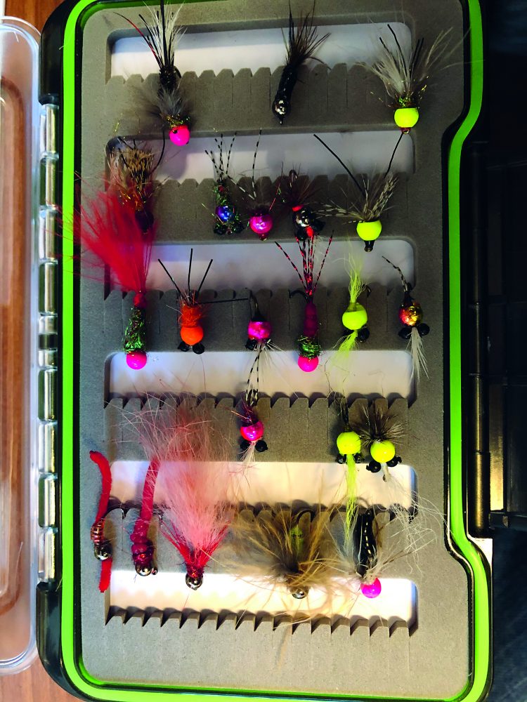 ice fishing with hair jigs