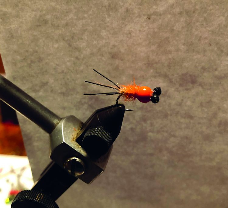 A hand-tied Orange Zoo hair jig.