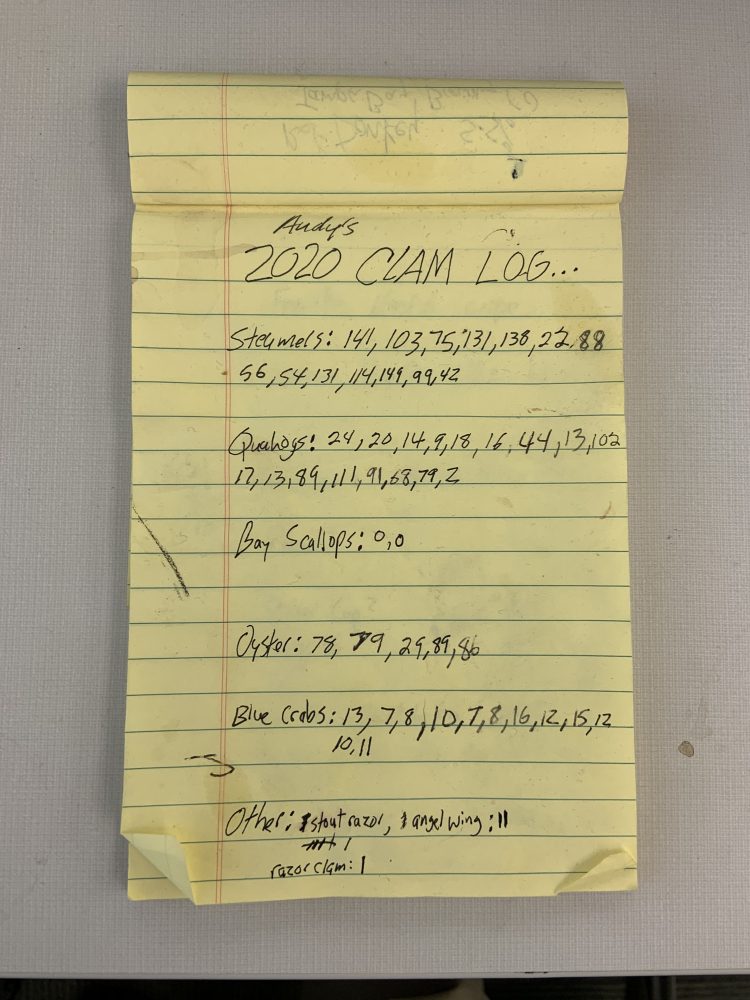 Clam Log Sheet