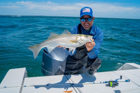 Chris Megan Holding Striper