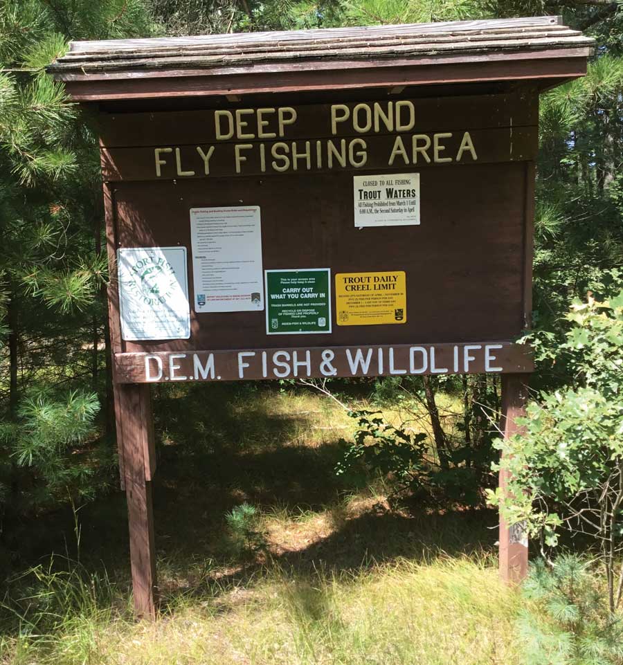 Deep Pond fly fishing area in RI