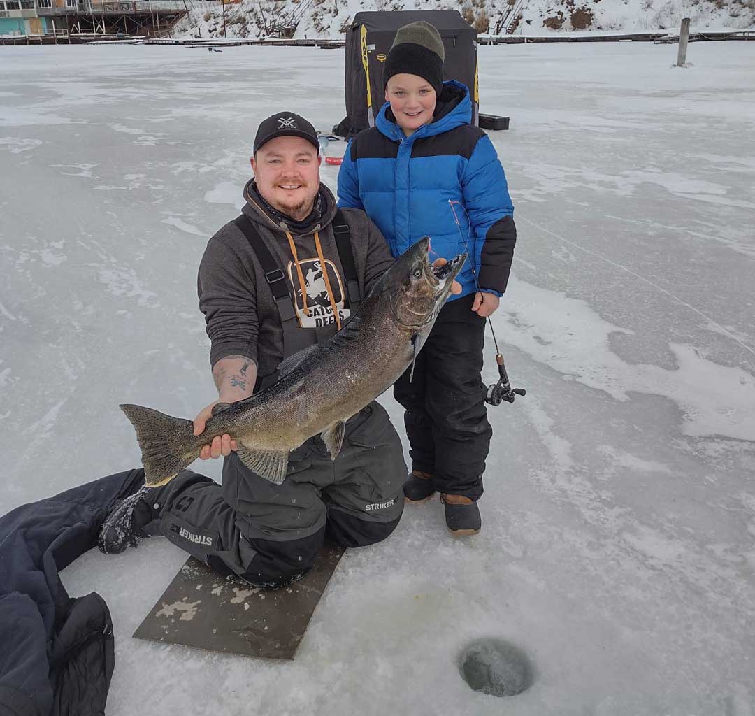 Brian and Riley Foster king salmon