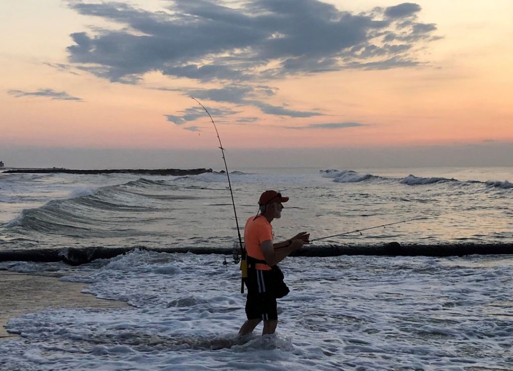 Mike Compoly fishing sand crabs