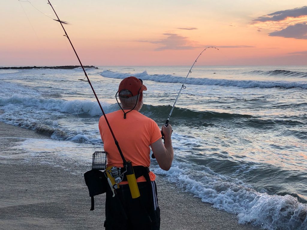 striper fight at sunrise