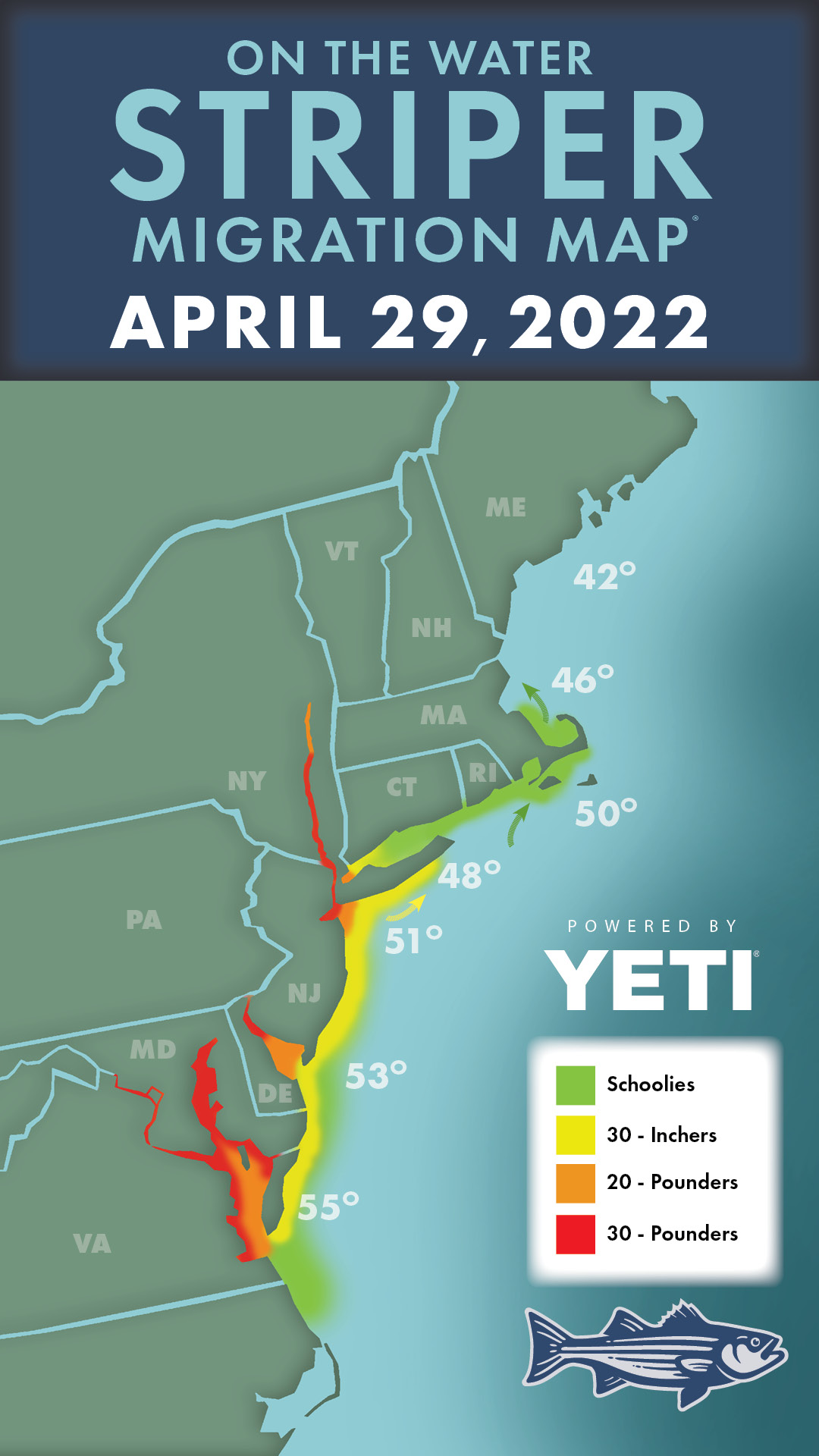 Striper Migration Map 2022-4-29