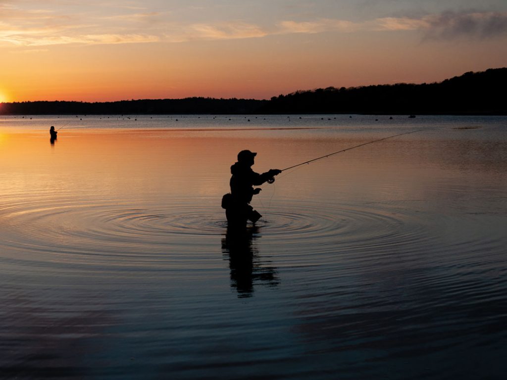 sunset fly casting