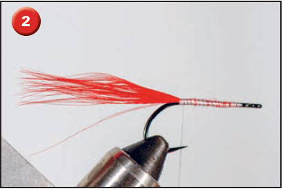 cinder worm fly tie step 2