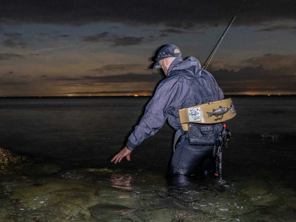 fly fishing in wetsuit