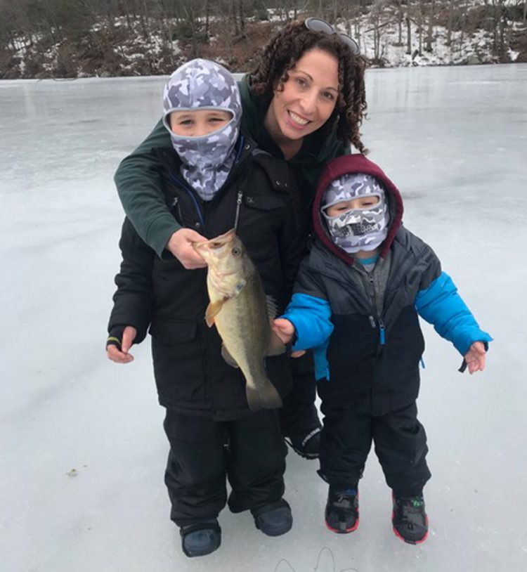 ice fishing family largemouth