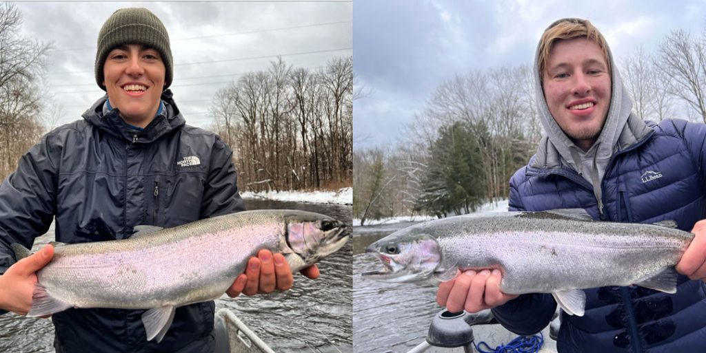 Sam L. and Nick R. with steelhead