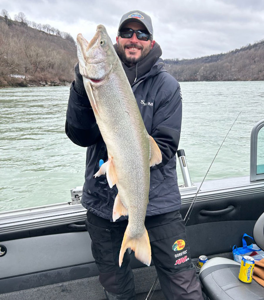 Kevin from Oswego with lower river lake trout