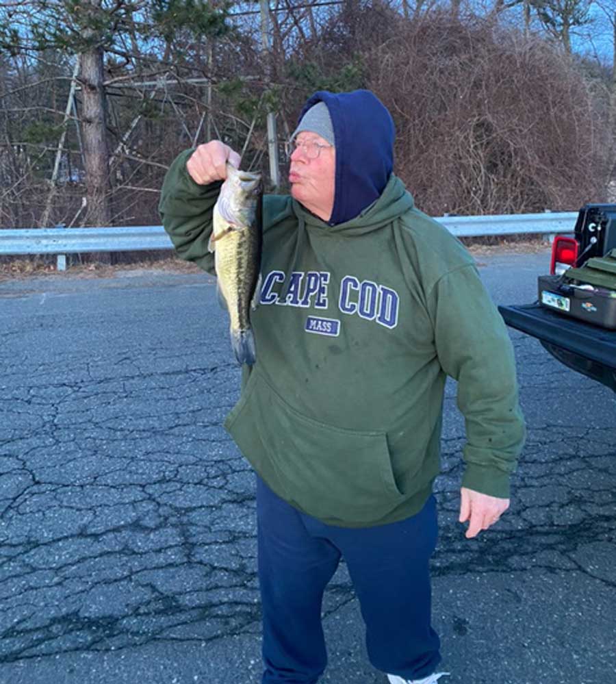 Captain Dave Panarello with largemouth bass