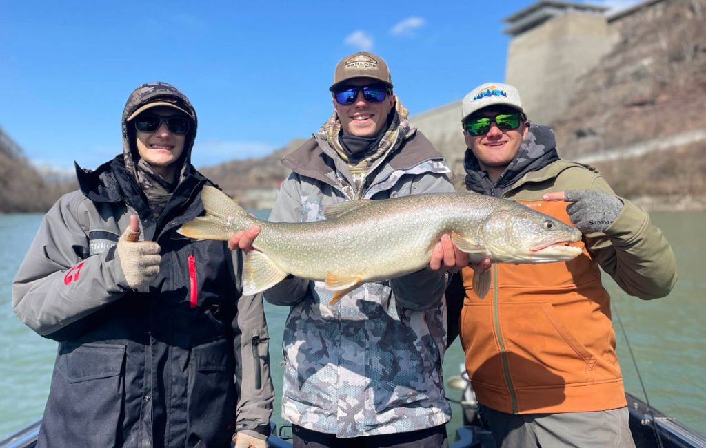 Reice Woodward and friends lake trout