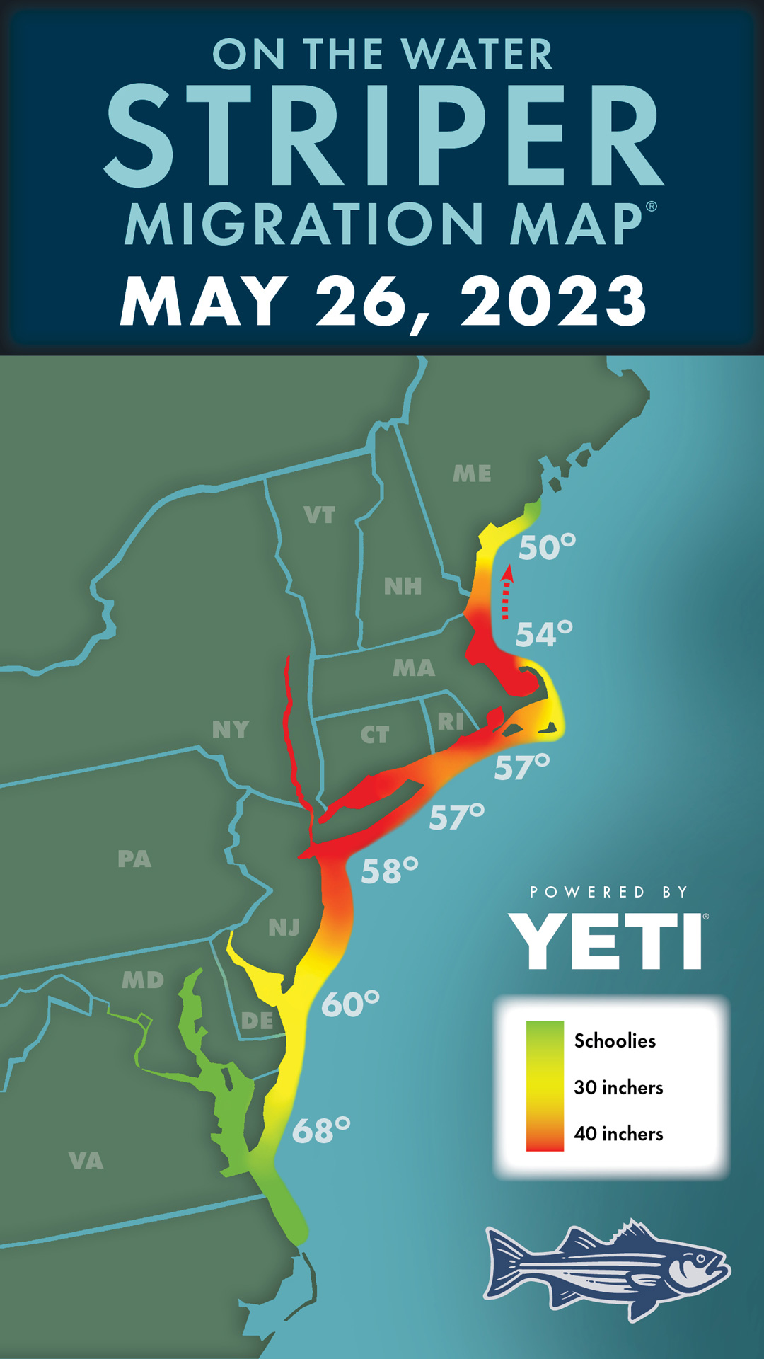 Striper Migration Map – May 26, 2023