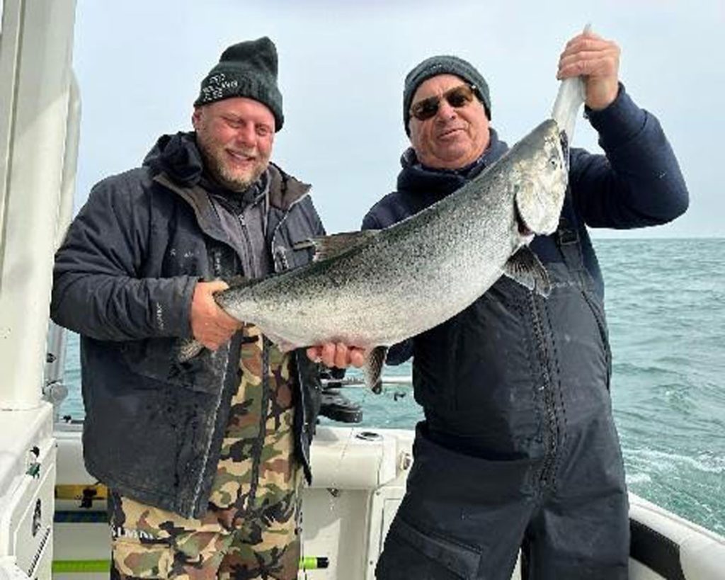 Ron Kozub and Dave SalValzo salmon